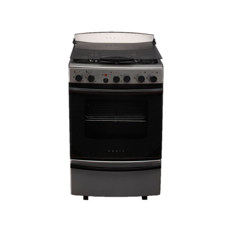 Cocina a Gas con Tapa 55CM 4H Orbis 978AC4M Grill Eléctrico Inox