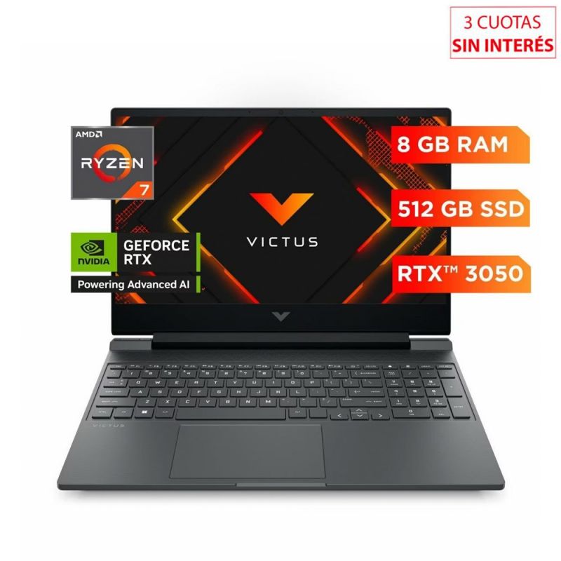 Notebook 15.6" HP Victus Gaming 15-FB3024LA AMD Ryzen 7 8/512GB Mica silver
