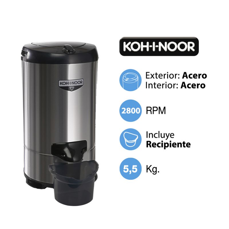 Secarropas Centrífugo 5.5Kg KOH-I-NOOR A-655/2 Inox