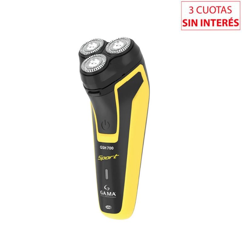 Afeitadora Eléctrica Gama GSH700 Sport USB Recargable Amarillo