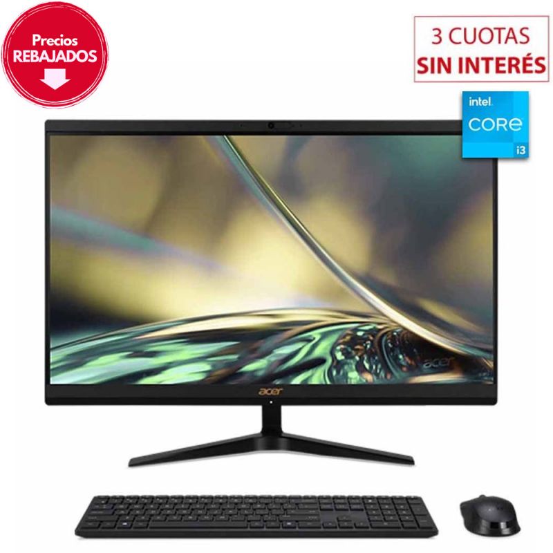 All In One 21.5" Acer Aspire C22-1700-AD310 8/256GB Ci3 Negro