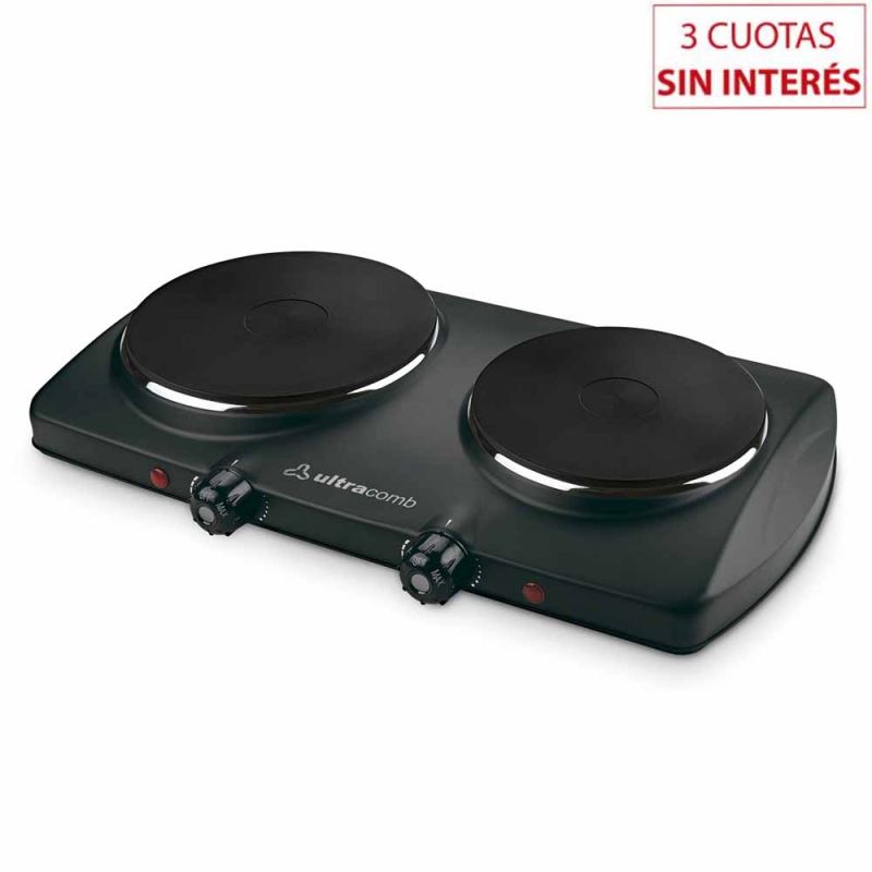 Anafe Eléctrico 2H Ultracomb AN-6600 750/1500W Negro