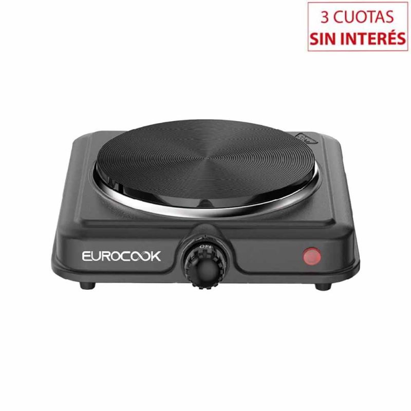 Anafe Eléctrico Eurocook 5702 1000W Negro