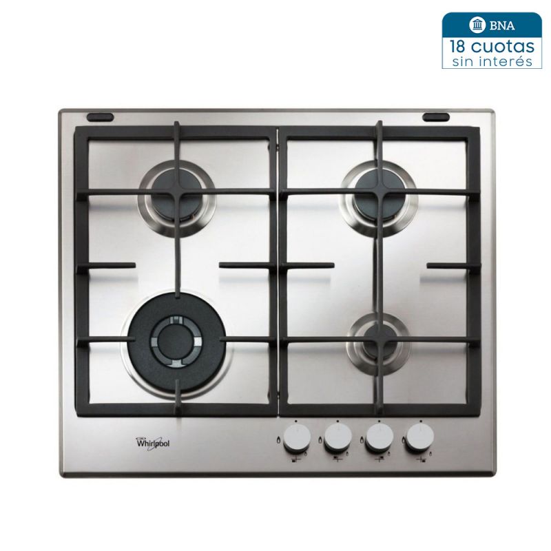 Anafe Gas 4H Whirlpool GMA6422X Inox