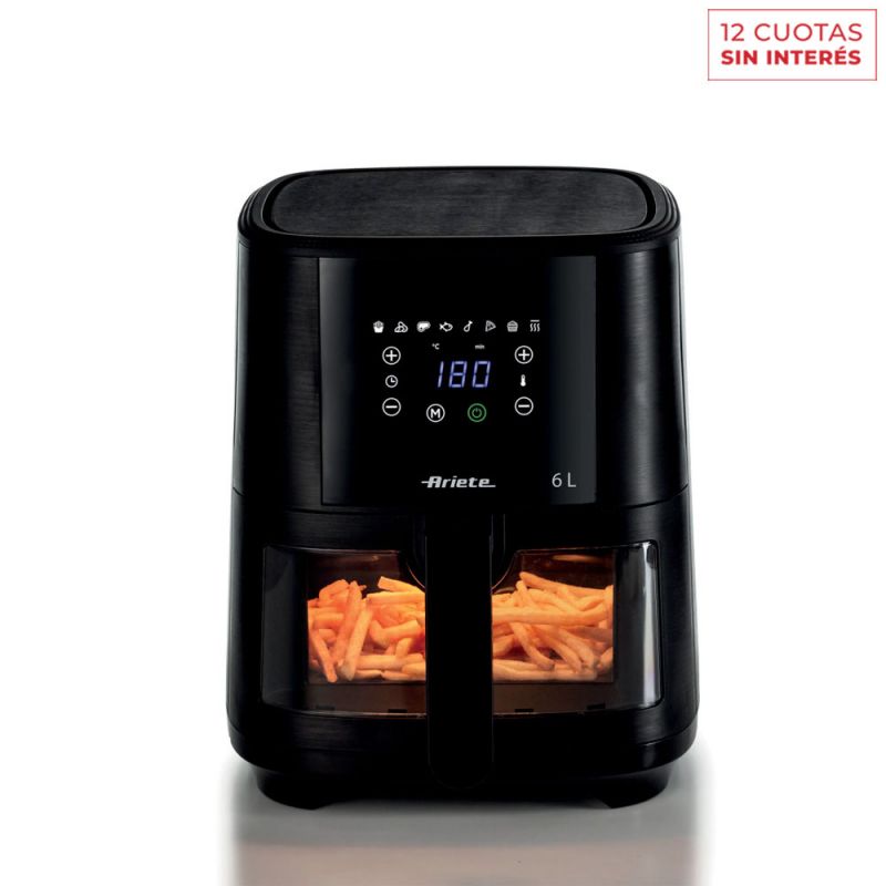 Freidora sin Aceite Digital 6Lts Ariete PA-FR4626NE-I con Visor Negro
