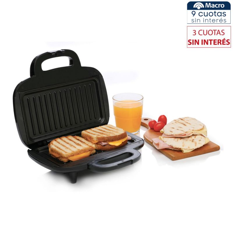 Sandwichera Liliana Mastertot AS990 Negro con Inox