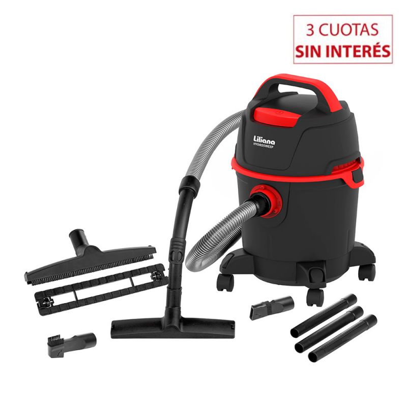 Aspiradora 18Lts Liliana Wet and Dry LA495 Negro con Rojo