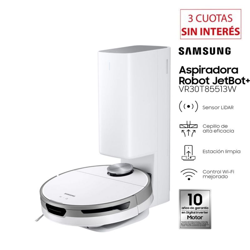 Aspiradora Robot Samsung JetBot+ VR30T85513W/BG WiFi Inverter Blanco