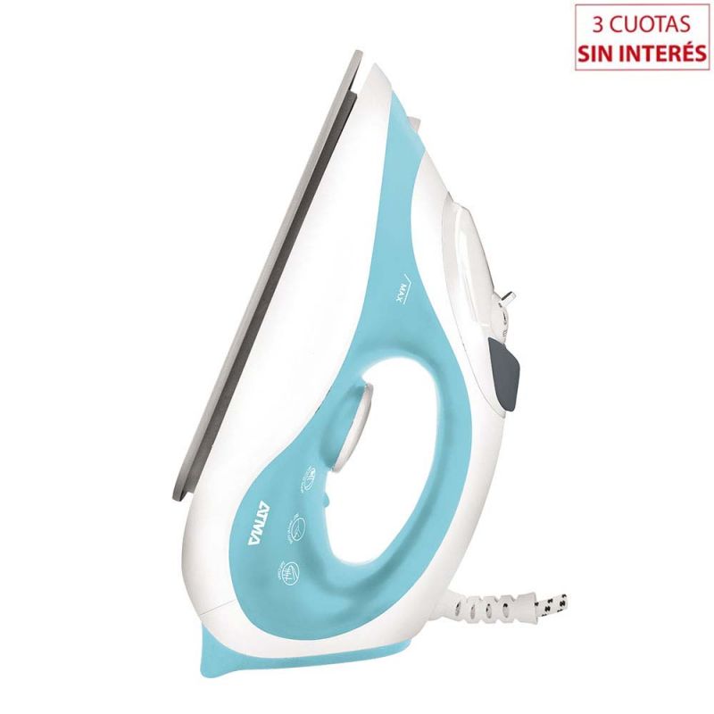 Atma Plancha Seca C/Rociador PAS1217E/N Blanca con Celeste