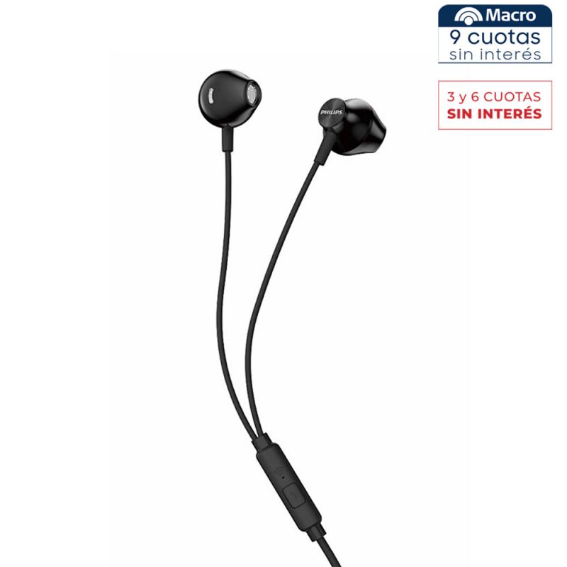 Auricular Intrauditivo Philips TAUE101BK/00 C/Micrófono Negro