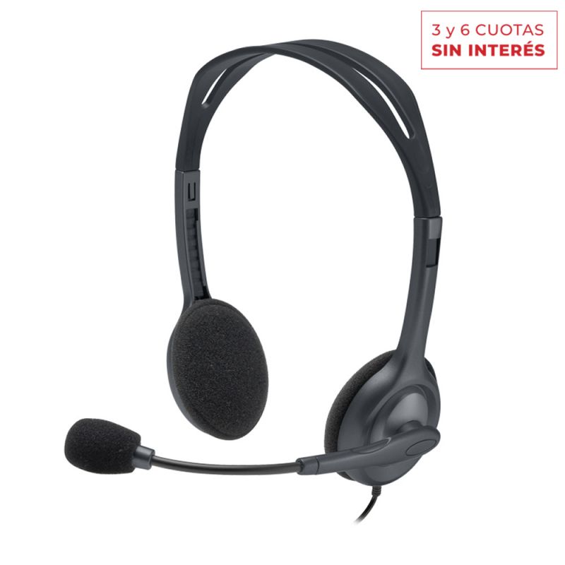 Auriculares Manos Libres Logitech H111/0612 Micrófono Giratorio Negro
