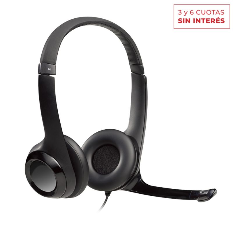 Auriculares Manos Libres USB Logitech H390 Micrófono Giratorio Negro