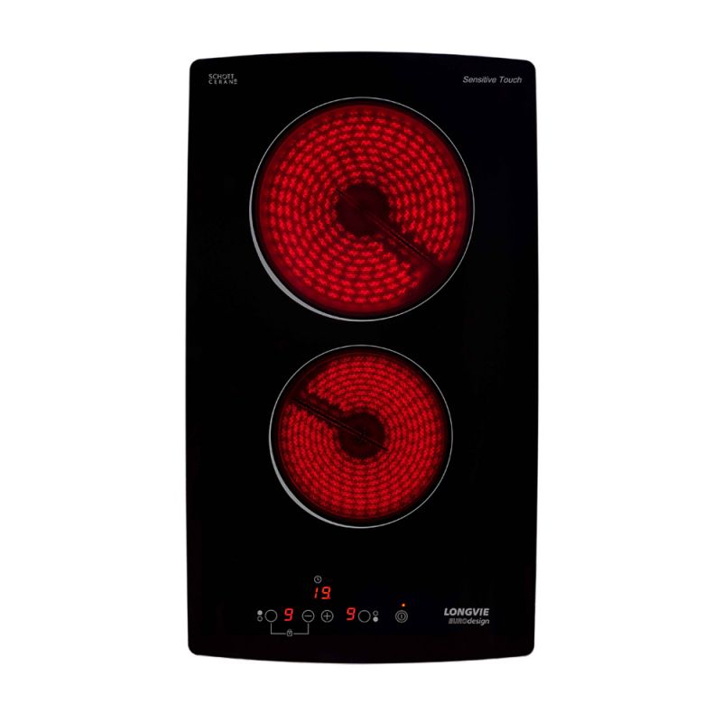Anafe Eléctrico Vitrocerámico 30CM 2H Longvie AVST330K Touch Negro
