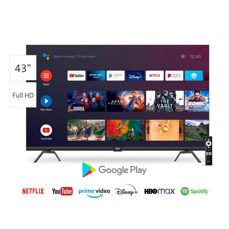 Smart TV 43" BGH FHD B4322FS5A Android TV Negro