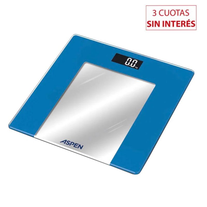 Balanza de Baño Digital Aspen B010 Vidrio Azul