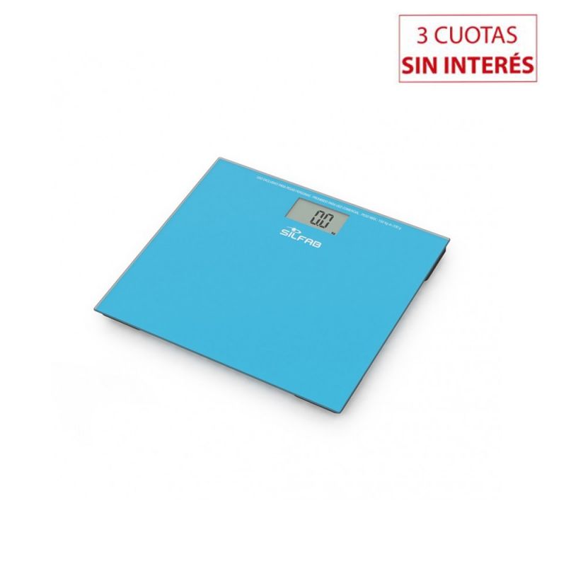 Balanza de baño Silfab BE212 Vidrio Templado Turquesa 