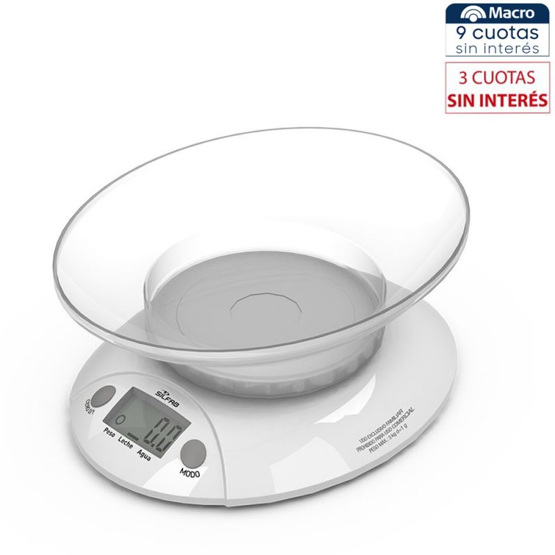 Balanza Digital de cocina Silfab BC301 Blanca