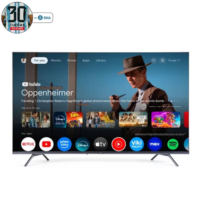Smart TV 50" BGH 4K UHD B5023US6G Google TV Negro