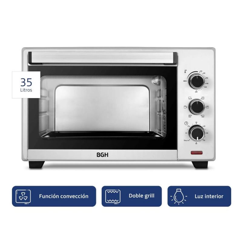 Horno Eléctrico 35Lts BGH BHE35S22 Grill + Convección  Silver