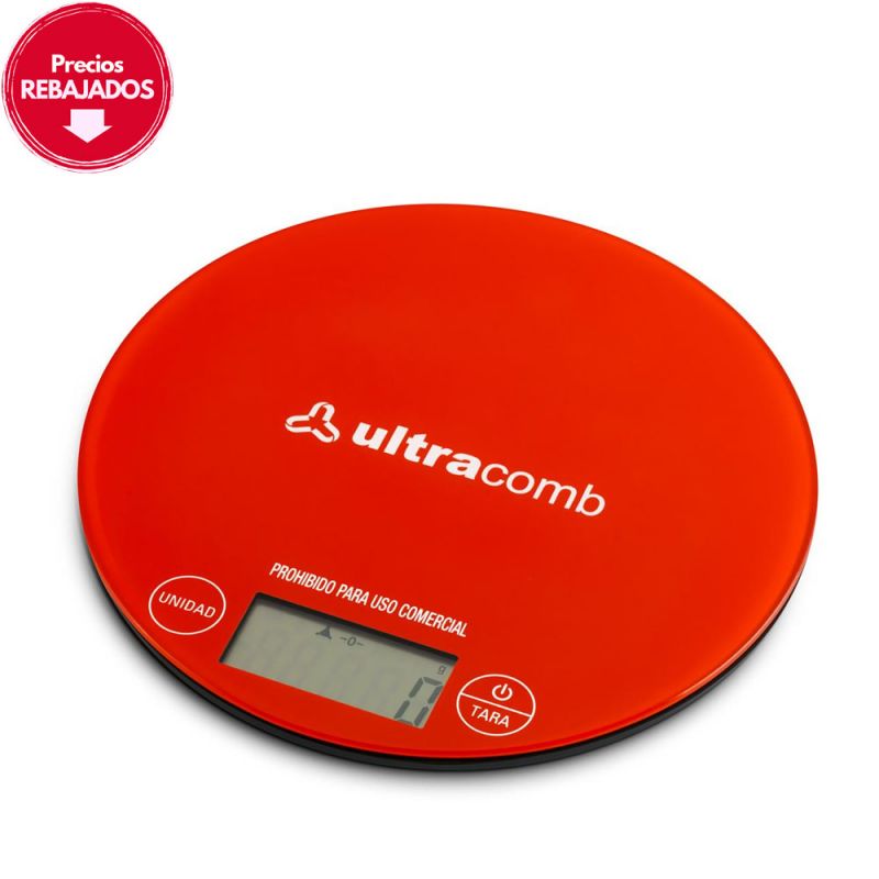 Balanza para cocina Ultracomb BL-6001 Slim Rojo