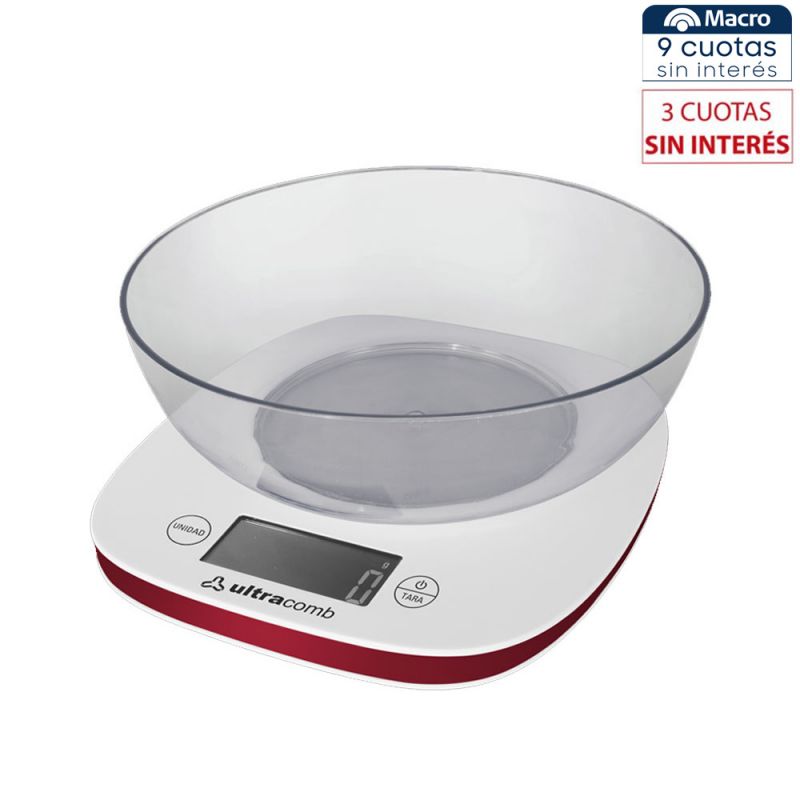 Balanza Digital para cocina Ultracomb BL-6002 C/Bowl Blanco