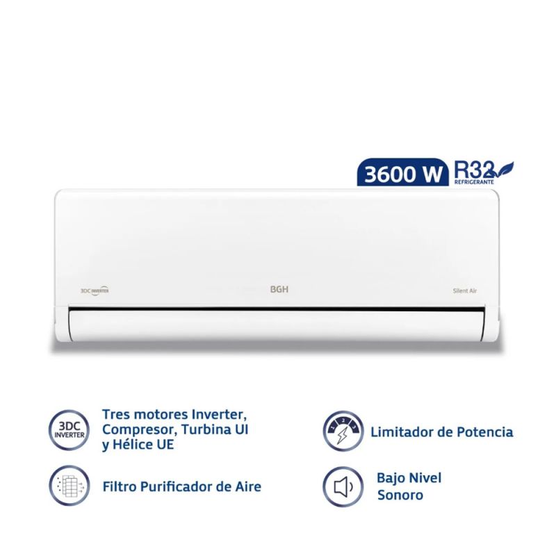 Aire Acondicionado BGH 3103Frig (3600W) BSI36WCIV Frío/Calor Full Inverter 3DC