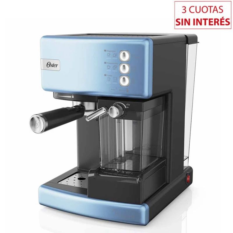 Cafetera Espresso Oster PrimaLatte BVSTEM6603CC 054 15Bar Celeste