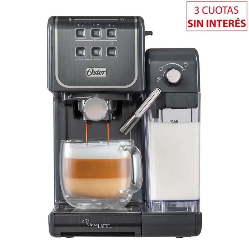 Cafetera Espresso Oster PrimaLatte BVSTEM6801M-054 19Bar Touch Gris