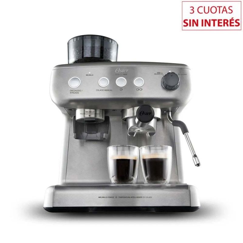 Cafetera Espresso Oster BVSTEM7300054 C/Molinillo 15 Bar Inox
