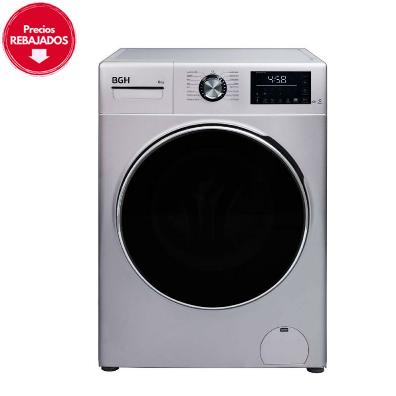 Lavarropas Automático BGH BWFI8S18 8Kg 1350RPM Plata