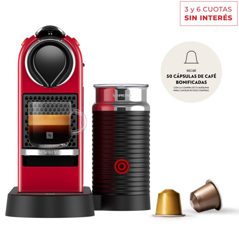 Cafetera Nespresso CitiZ & Milk C123-AR-CR-NE Cherry Red
