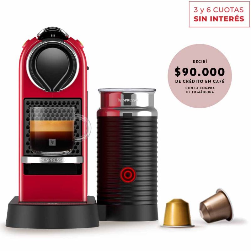 Cafetera Nespresso CitiZ & Milk C123-AR-CR-NE Cherry Red