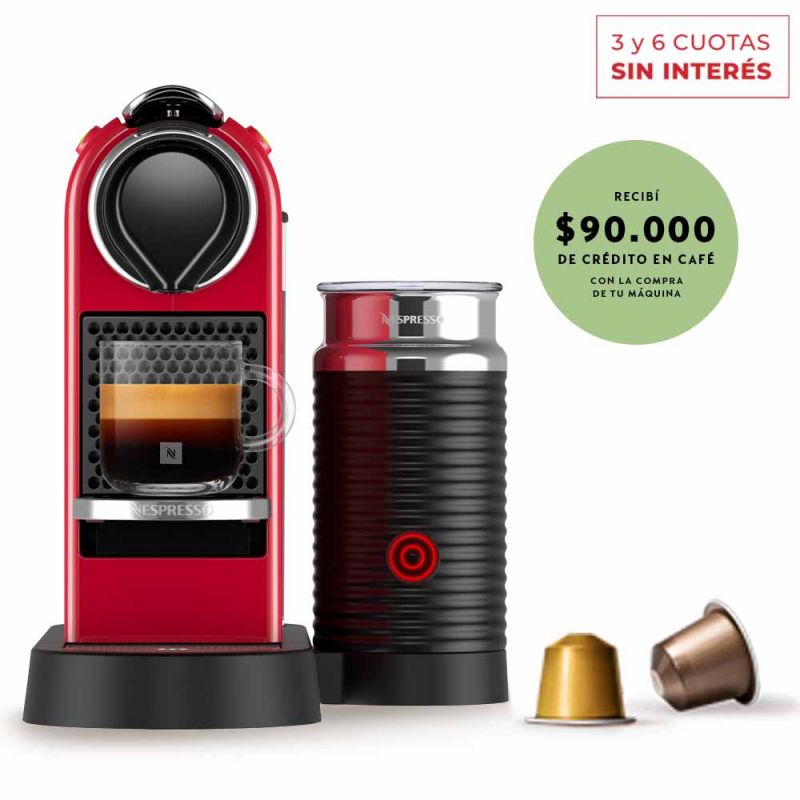 Cafetera Nespresso CitiZ & Milk C123-AR-CR-NE Cherry Red