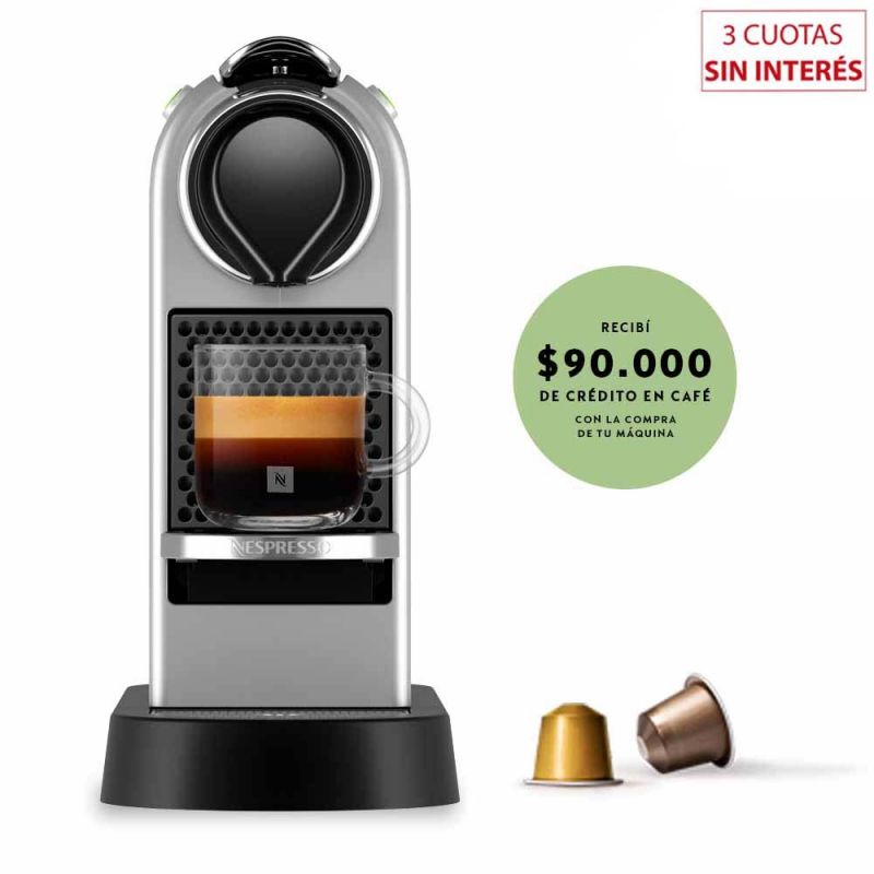 Cafetera Nespresso CitiZ Silver C113-AR-SI-NE2 Gris