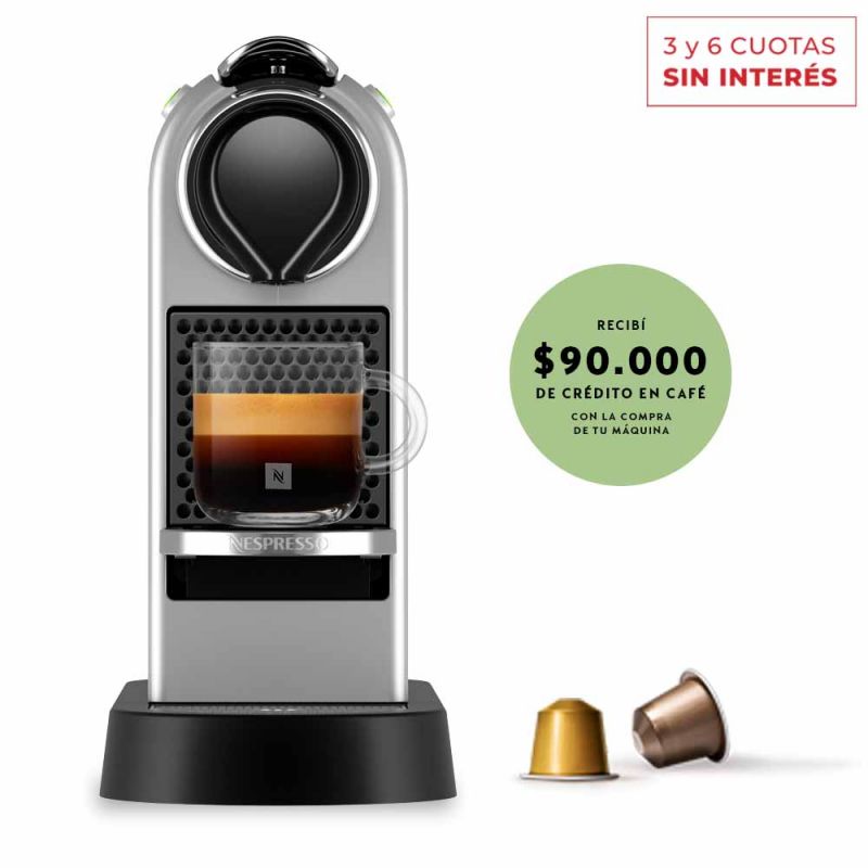 Cafetera Nespresso CitiZ Silver C113-AR-SI-NE2 Gris