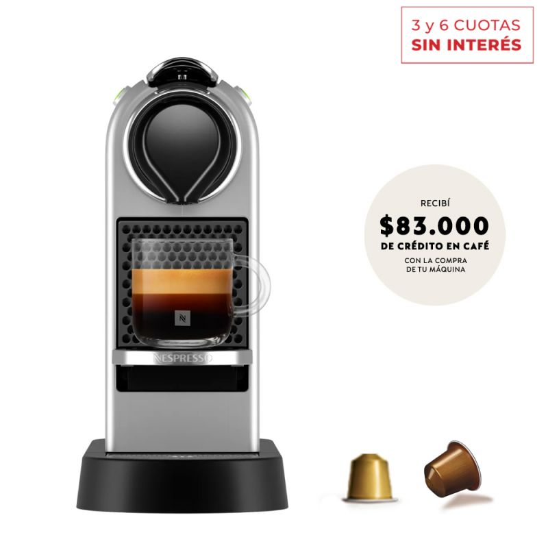Cafetera Nespresso CitiZ Silver C113-AR-SI-NE2 Gris