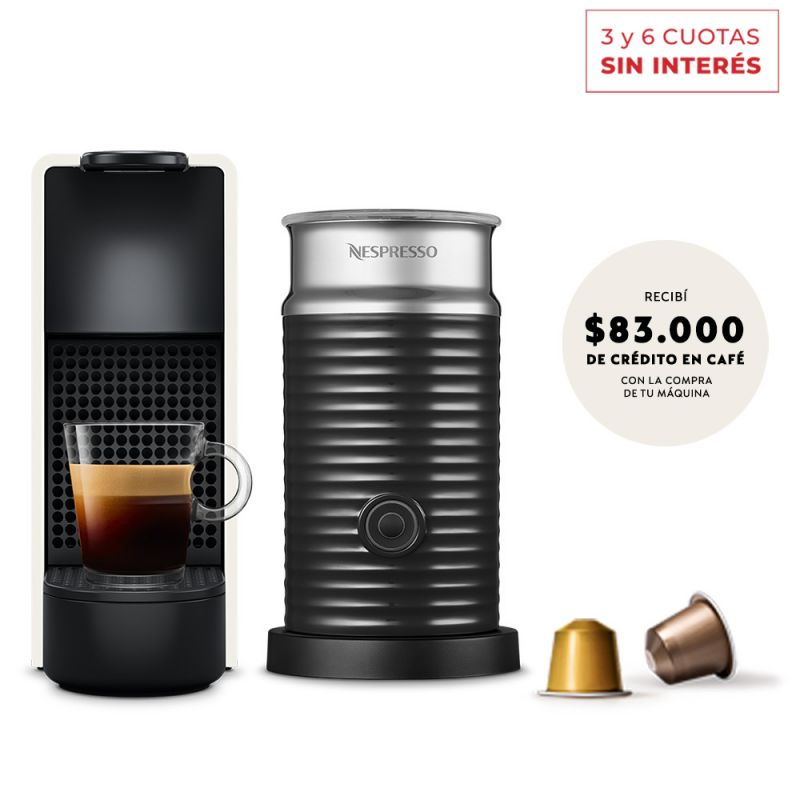 Cafetera Nespresso Essenza Mini White + Aeroccino A3KC30-AR-WHNE2