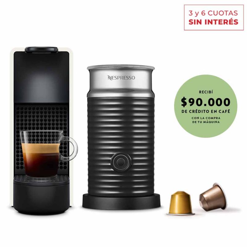 Cafetera Nespresso Essenza Mini White + Aeroccino A3KC30-AR-WHNE2