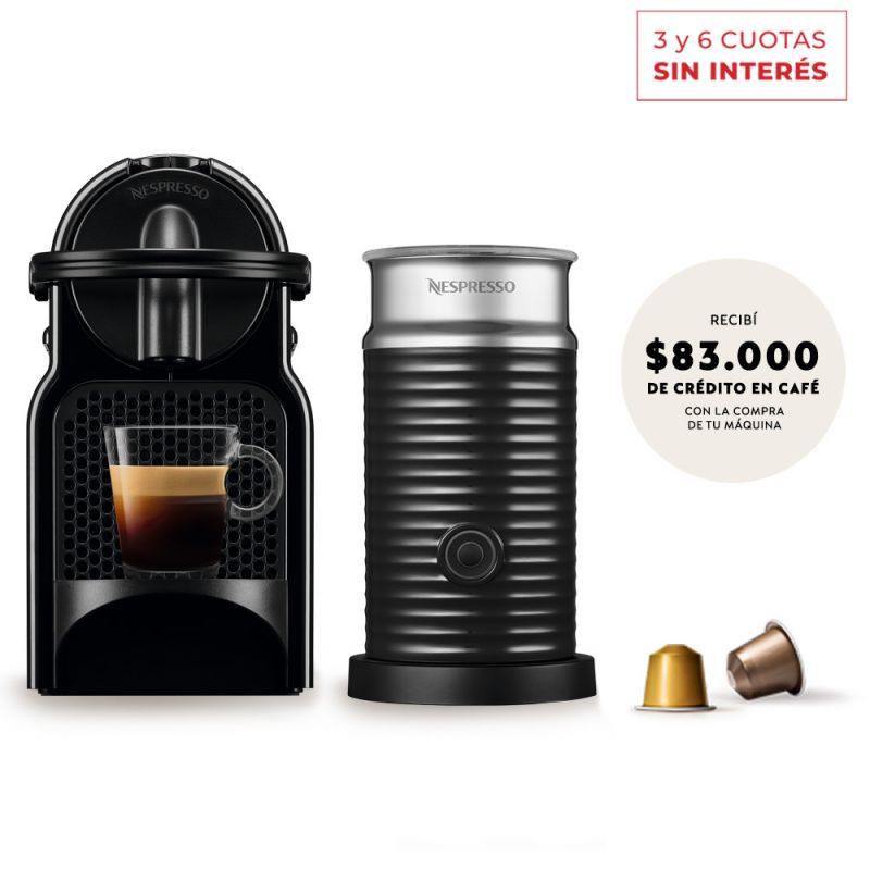 Cafetera Nespresso Inissia Black + Aero A3D40-AR-BK-NE (I319549)