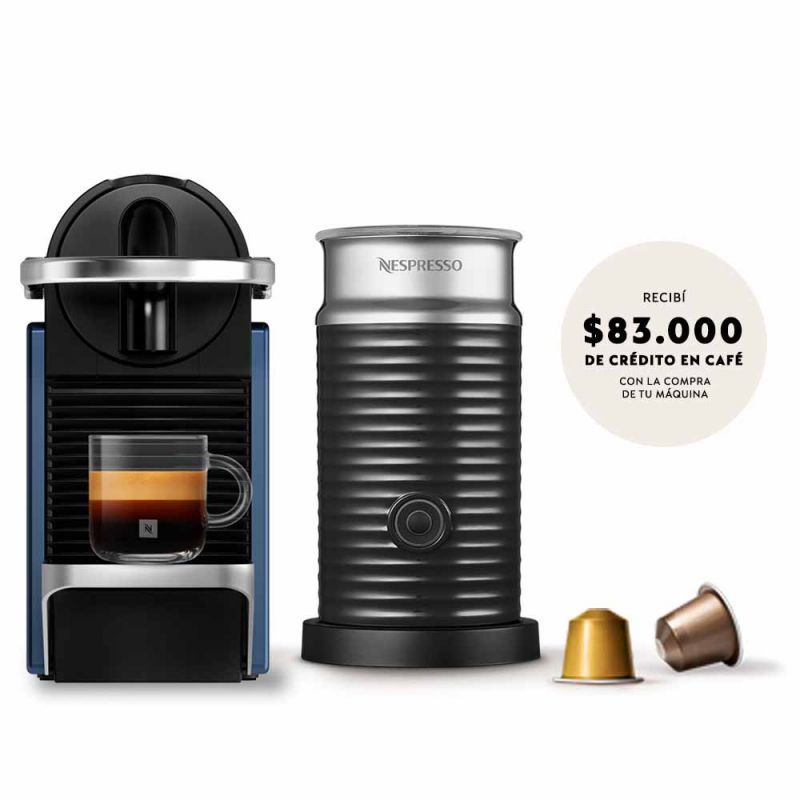 Cafetera Nespresso Pixie Bundle + Aero A3KD62-AR-BL-NE/AR 