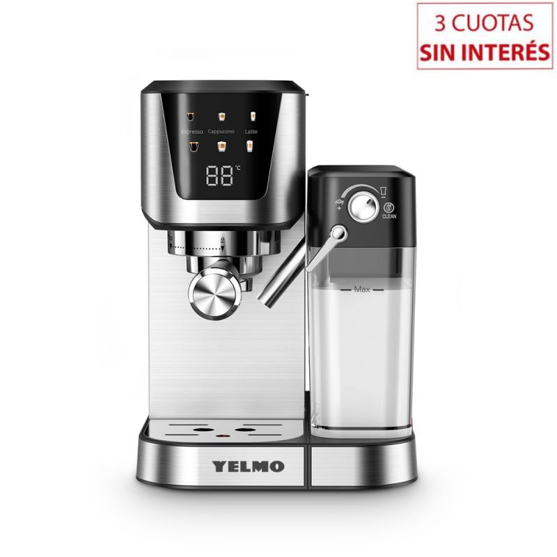 Cafetera Espresso Yelmo CE-5119 20Bar C/Espumador Negro con Inox