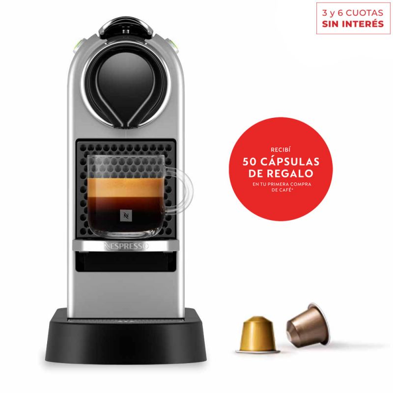 Cafetera Nespresso CitiZ Silver C113-AR-SI-NE2 Gris