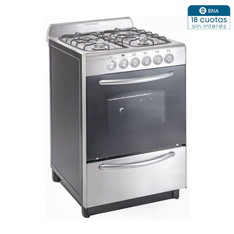 Cocina a Gas 56CM 4H Domec CXUPLEV-IX Inox