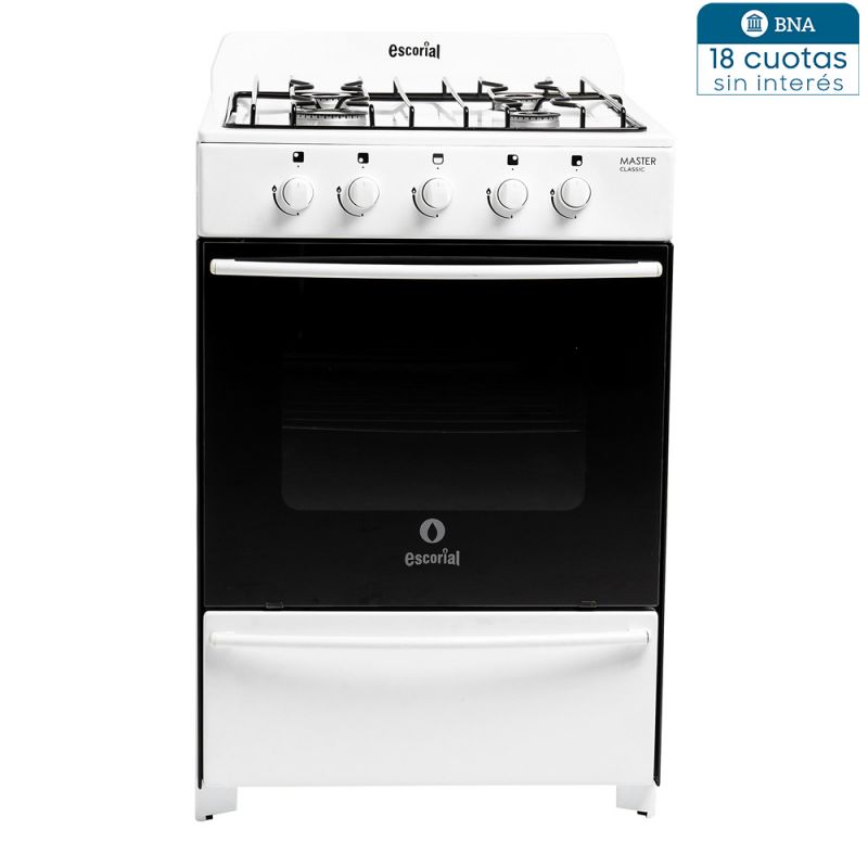 Cocina a Gas 56CM 4H Escorial Master Classic Blanco