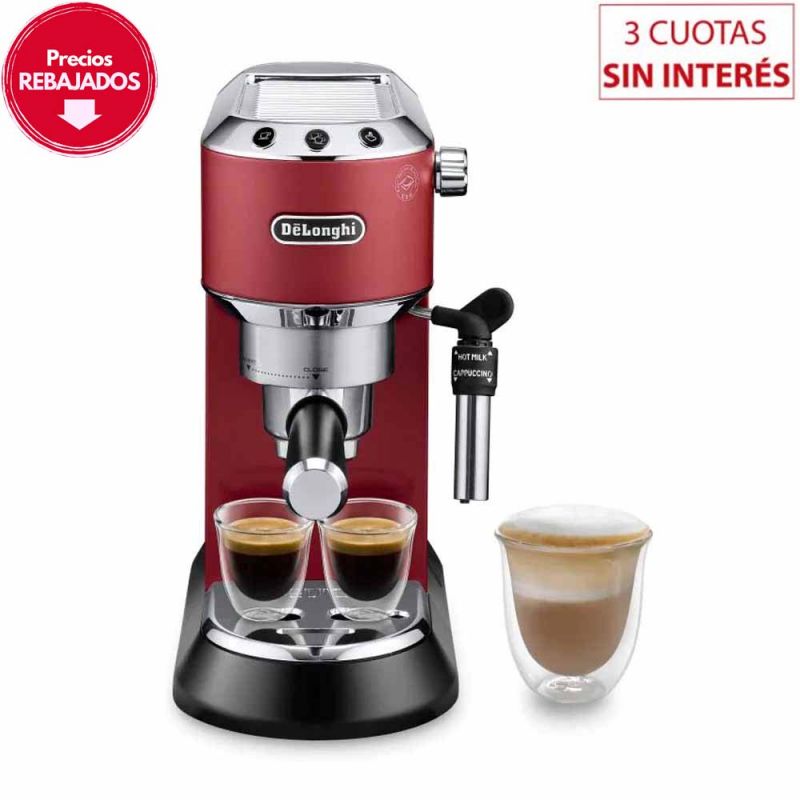 Cafetera Express DeLonghi Dedica EC680/5R 15Bar Roja