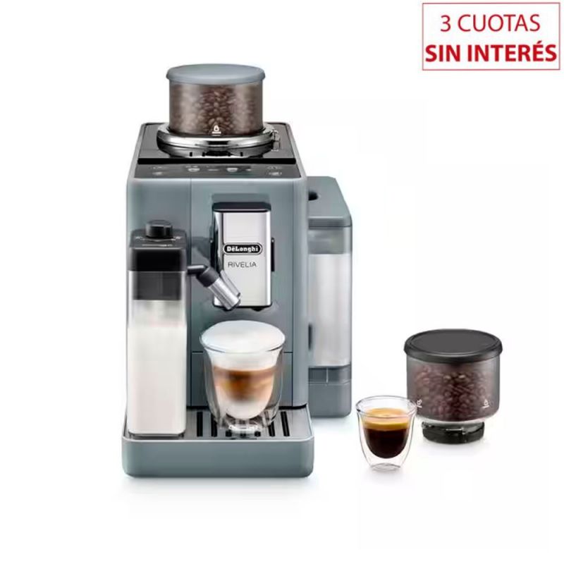 Cafetera Express C/Molinillo DeLonghi Rivelia DL-EXAM440.55G 19Bar Gris