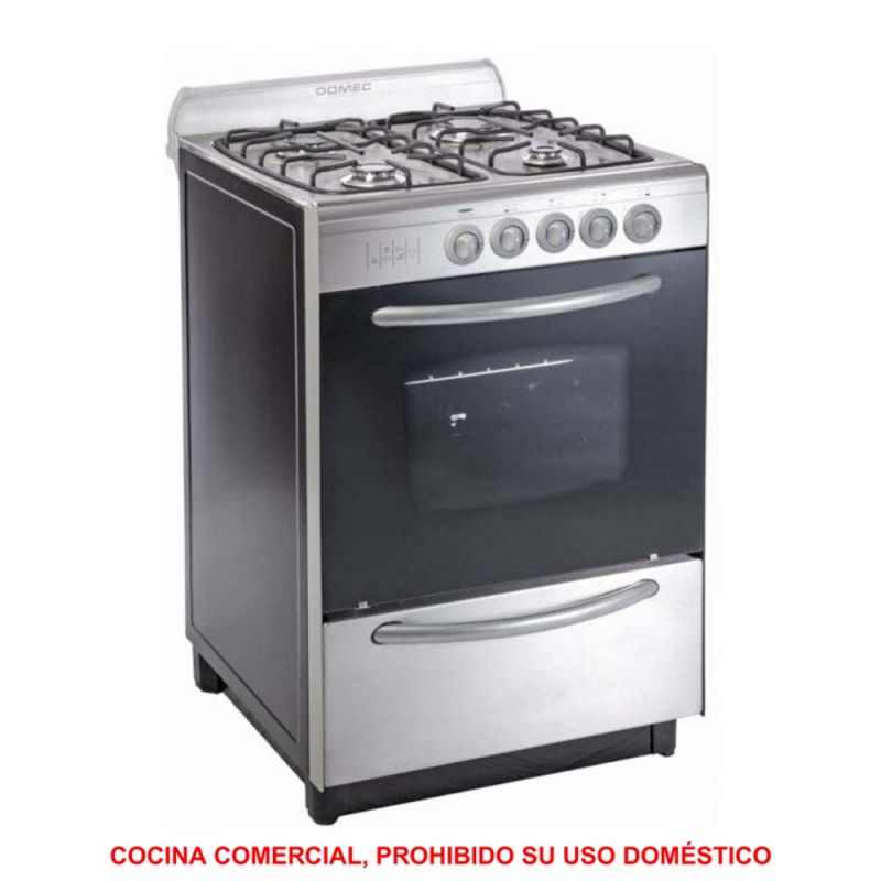 Cocina a Gas 56CM 4H Domec CGXV Uso Comercial Inox
