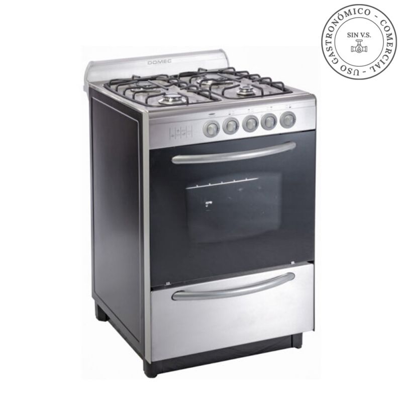 Cocina a Gas 56CM 4H Domec CGXV Uso Comercial Inox