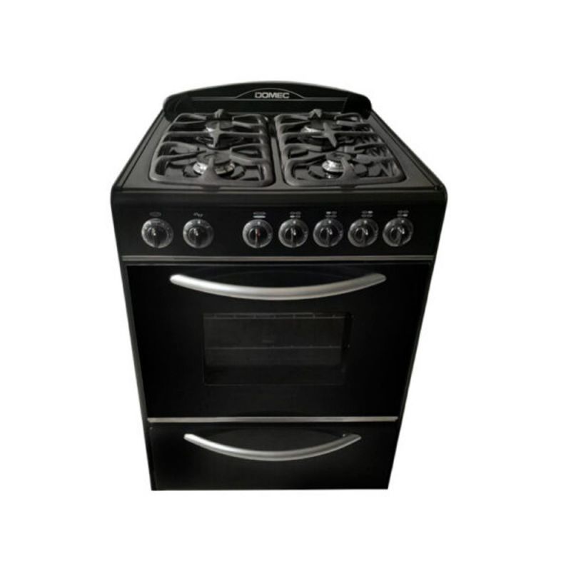 Cocina a Gas 60CM 4H Domec Clásica CNCLV Negro