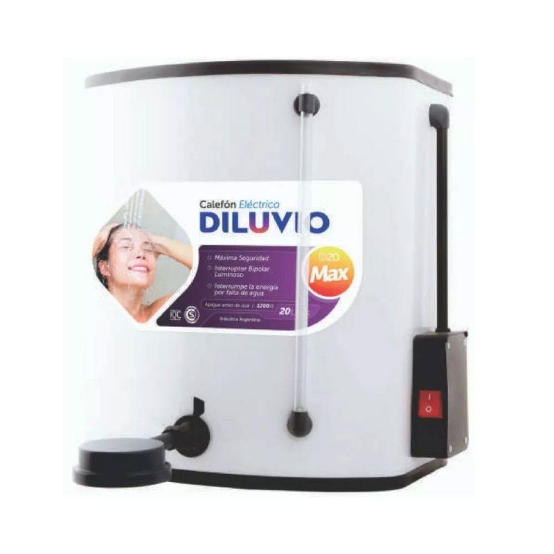 Calefón Eléctrico Indelplas Ducha Diluvio D20 Max 20Lts Blanco